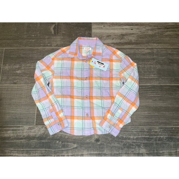 Cat & Jack Girls Plaid Button-Up Shirt Size M 7-8 - Picture 2 of 3